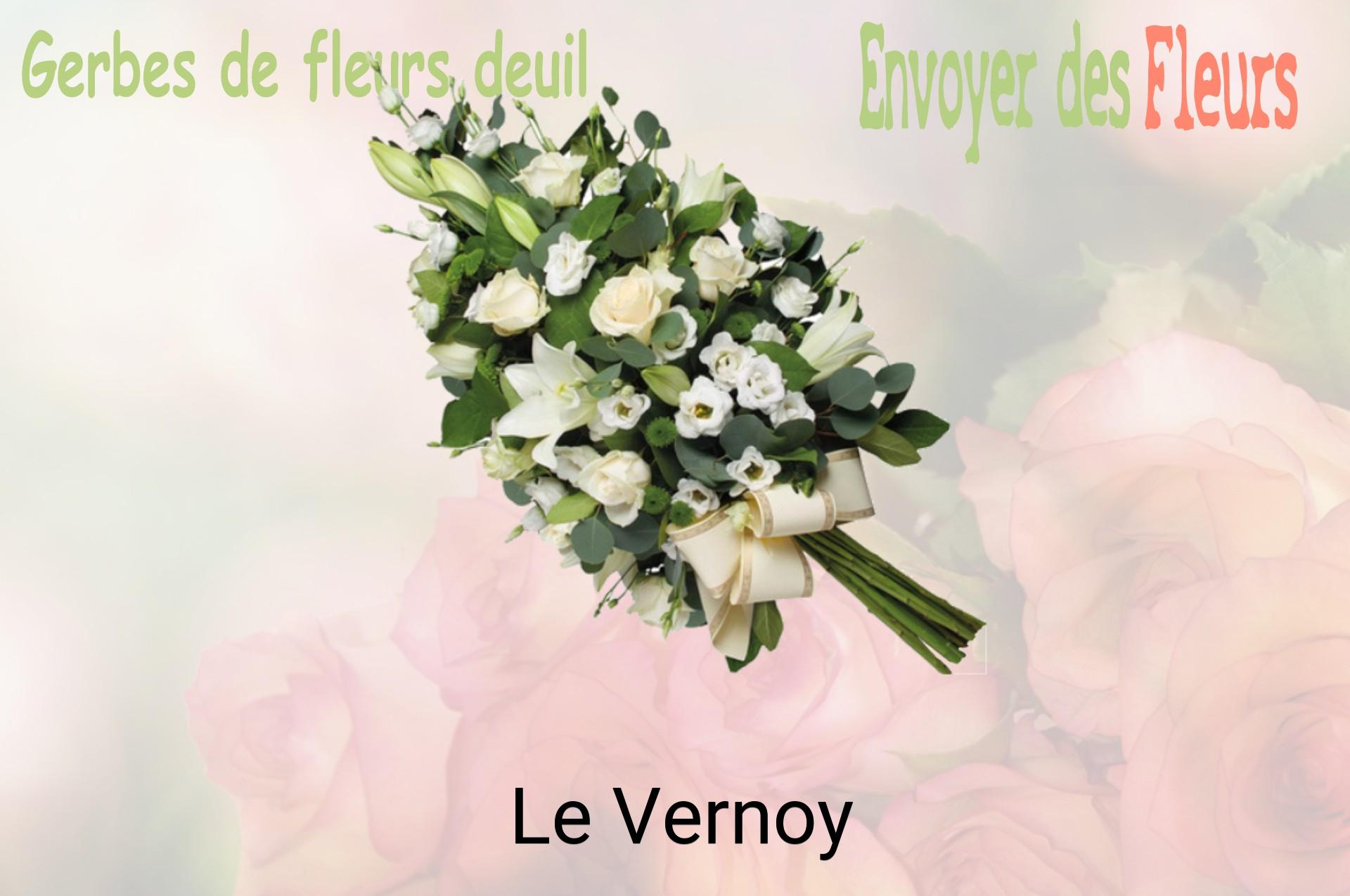 Gerbe de fleurs de deuil livrée à Le Vernoy